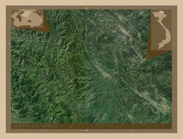 Cao Bang Επαρχία Του Βιετνάμ Δορυφορικός Χάρτης Χαμηλής Ανάλυσης Τοποθεσίες — Φωτογραφία Αρχείου