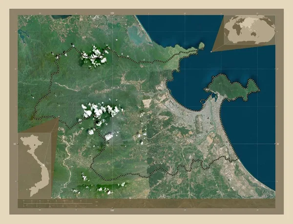 Nang City Municipality Thanh Pho Vietnam 高解像度衛星地図 コーナー補助位置図 — ストック写真