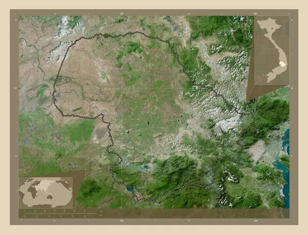 Лак Провинция Вьетнам Спутниковая Карта Высокого Разрешения Вспомогательные Карты Расположения — стоковое фото
