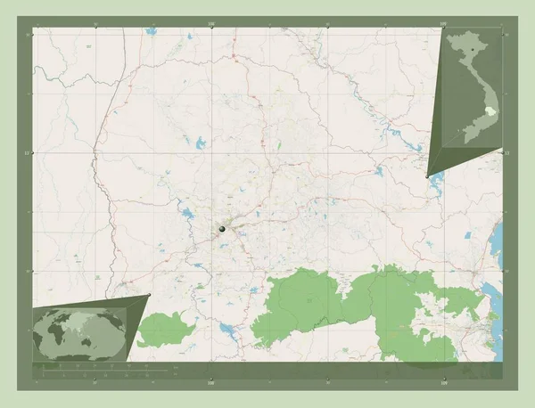 Лак Провинция Вьетнам Карта Улиц Вспомогательные Карты Расположения Углов — стоковое фото