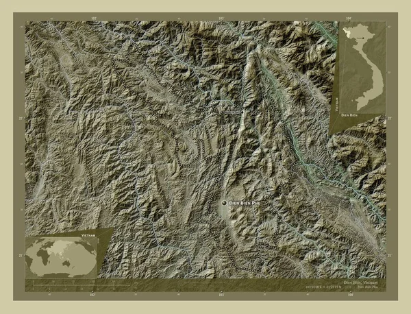 Ien Bien Επαρχία Του Βιετνάμ Υψόμετρο Χάρτη Χρωματισμένο Στυλ Wiki — Φωτογραφία Αρχείου