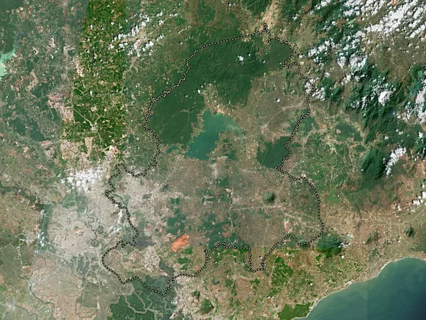 Ong Nai Provincia Vietnam Mapa Satelital Baja Resolución — Foto de Stock