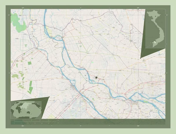 Провінція Єтнам Відкрита Карта Вулиць Кутові Допоміжні Карти Місцезнаходження — стокове фото