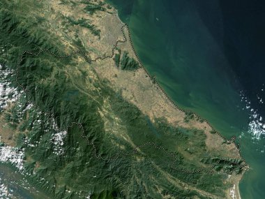 Ha Tinh, Vietnam vilayeti. Düşük çözünürlüklü uydu haritası