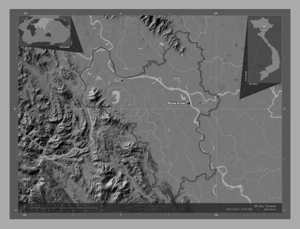 Ной Муниципалитет Города Сильвантан Вьетнаме Карта Рельефа Билевела Озерами Реками — стоковое фото