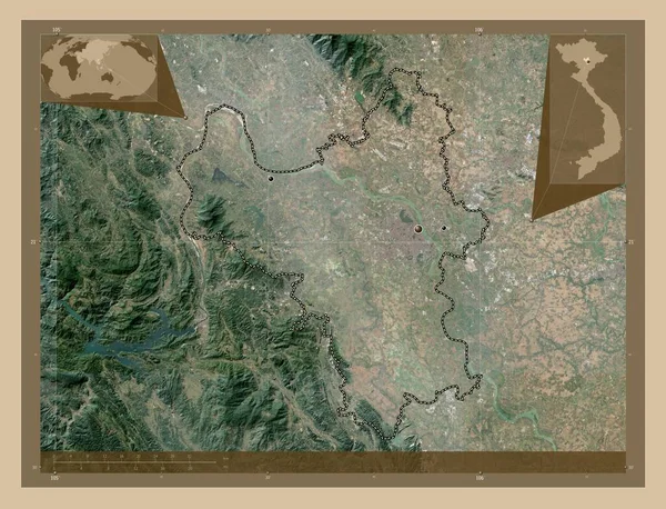 Noi Municipio Ciudad Jalá Pho Vietnam Mapa Satelital Baja Resolución —  Fotos de Stock