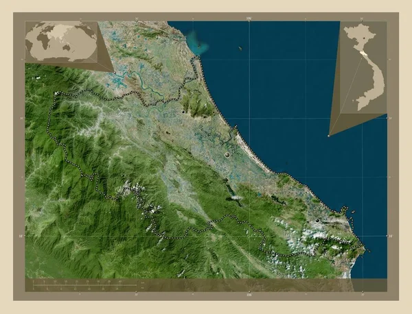 Тинь Провинция Вьетнам Спутниковая Карта Высокого Разрешения Места Расположения Крупных — стоковое фото