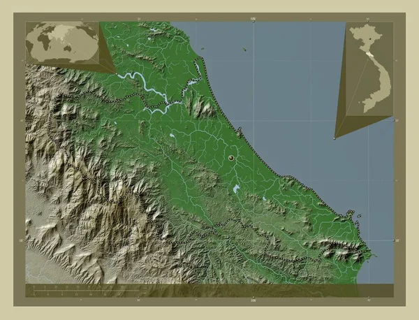 Тінь Провінція Єтнам Висота Карти Забарвлена Вікі Стилі Озерами Річками — стокове фото