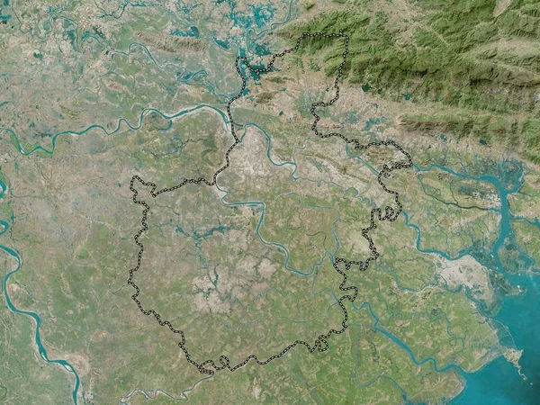Hai Duong Province Vietnam High Resolution Satellite Map — Stock Photo, Image