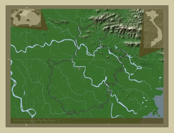 Hai Duong Provincie Vietnam Zdvihová Mapa Zbarvená Stylu Wiki Jezery — Stock fotografie