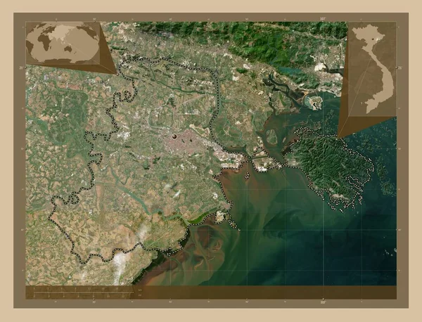Hai Phong Município Filadélfia Vietnã Mapa Satélite Baixa Resolução Locais — Fotografia de Stock