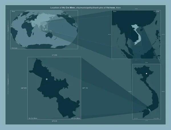 Chi Minh Município Filadélfia Vietnã Diagrama Mostrando Localização Região Mapas — Fotografia de Stock