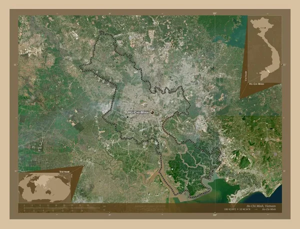 Chi Minh City Municipality Thanh Pho Vietnam Low Resolution Satellite — Stock Photo, Image