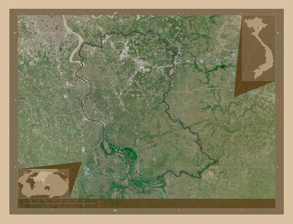 Hung Yen Επαρχία Του Βιετνάμ Δορυφορικός Χάρτης Χαμηλής Ανάλυσης Τοποθεσίες — Φωτογραφία Αρχείου