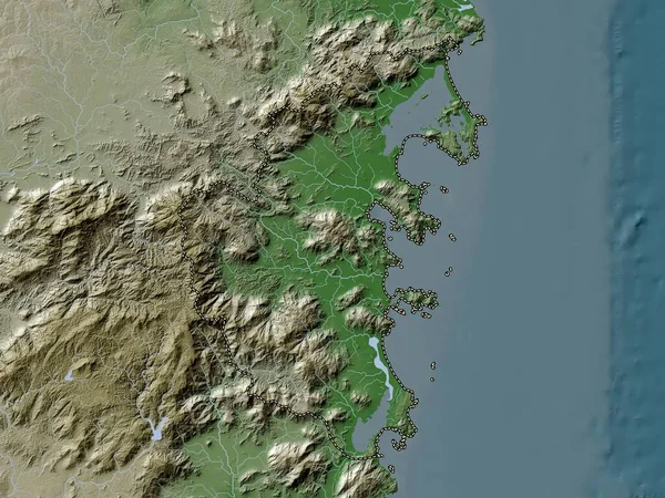 Хань Хоа Провінція Єтнам Висота Карти Кольору Вікі Озерами Річками — стокове фото