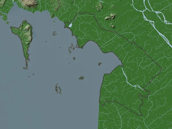 Kien Giang Provinsen Vietnam Höjd Karta Färgad Wiki Stil Med — Stockfoto