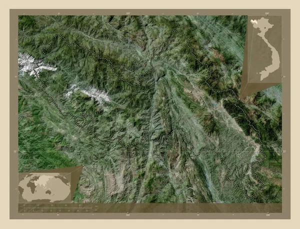 Lai Chau Επαρχία Του Βιετνάμ Υψηλής Ανάλυσης Δορυφορικός Χάρτης Τοποθεσίες — Φωτογραφία Αρχείου