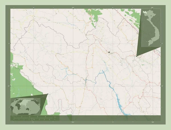 Лай Чау Провинция Вьетнам Карта Улиц Места Расположения Крупных Городов — стоковое фото
