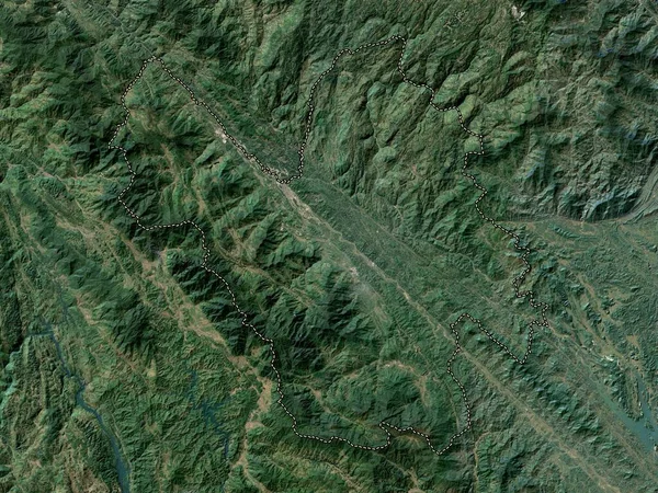 Lao Cai Provinsen Vietnam Lågupplöst Satellitkarta — Stockfoto