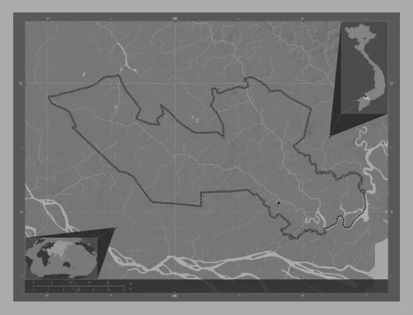 Довгий Час Провінція Єтнам Білевелівська Карта Висот Озерами Річками Розташування — стокове фото
