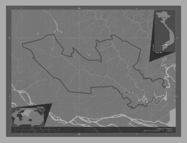 Довгий Час Провінція Єтнам Білевелівська Карта Висот Озерами Річками Місця — стокове фото