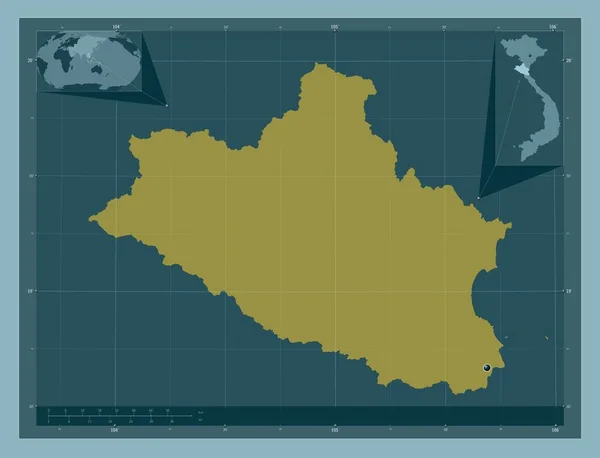 Нге Провинция Вьетнам Твердая Форма Цвета Вспомогательные Карты Расположения Углов — стоковое фото