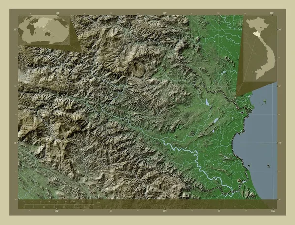Νγκι Επαρχία Του Βιετνάμ Υψόμετρο Χάρτη Χρωματισμένο Στυλ Wiki Λίμνες — Φωτογραφία Αρχείου