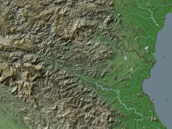 Нге Провинция Вьетнам Карта Высот Окрашенная Вики Стиле Озерами Реками — стоковое фото