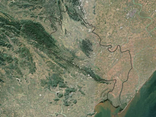 Ninh Binh Vietnam Vilayeti Düşük Çözünürlüklü Uydu Haritası — Stok fotoğraf