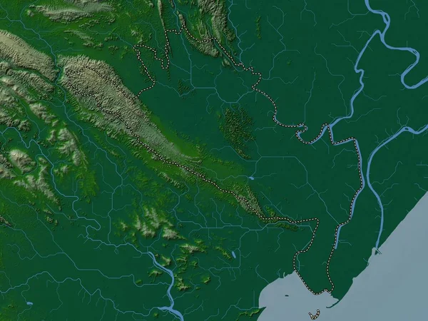 Ninh Binh Provinsen Vietnam Färgad Höjdkarta Med Sjöar Och Floder — Stockfoto