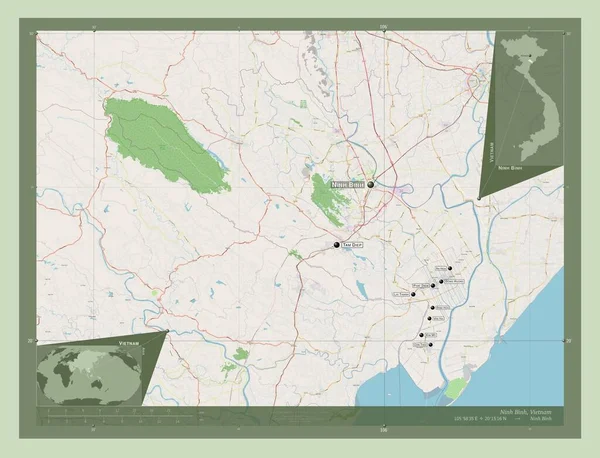 Нін Бінх Провінція Єтнам Відкрита Карта Вулиць Місця Розташування Назви — стокове фото