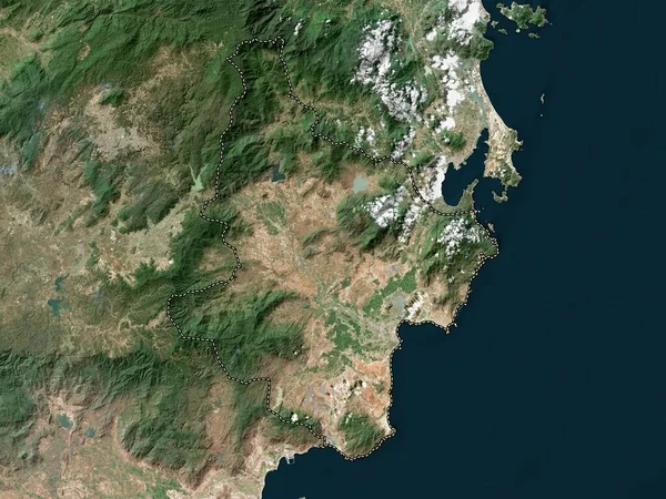 Ninh Thuan Provinsen Vietnam Lågupplöst Satellitkarta — Stockfoto