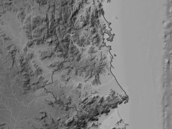 Йен Провинция Вьетнам Карта Высот Оттенках Серого Озерами Реками — стоковое фото