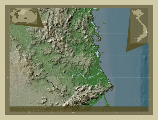 Йен Провінція Єтнам Висота Карти Забарвлена Вікі Стилі Озерами Річками — стокове фото