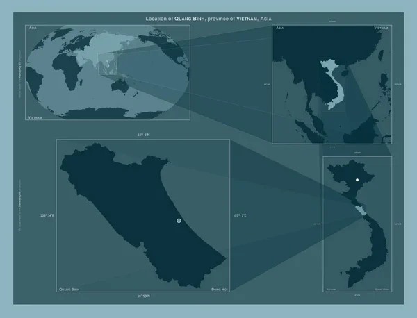 베트남의 도표는 규모의 지도에서 지역의 위치를 줍니다 프레임 Png 모양의 — 스톡 사진