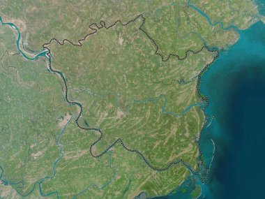Tayland Binh 'i, Vietnam vilayeti. Yüksek çözünürlüklü uydu haritası