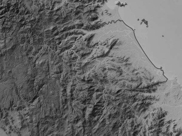 Куанг Нам Провинция Вьетнам Карта Высот Оттенках Серого Озерами Реками — стоковое фото