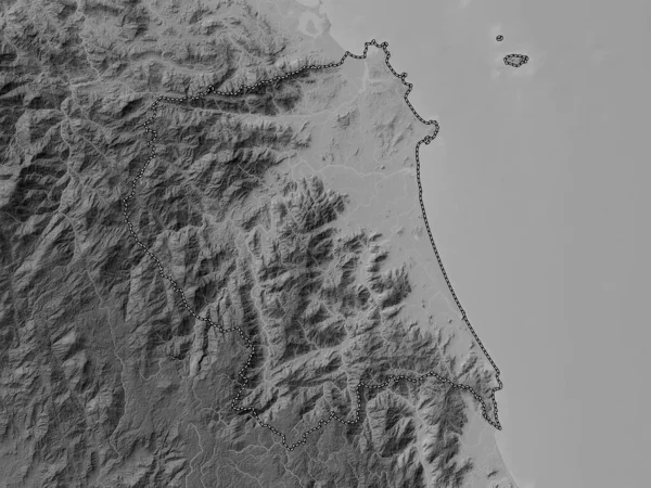 Куанг Нгай Провинция Вьетнам Карта Высот Оттенках Серого Озерами Реками — стоковое фото