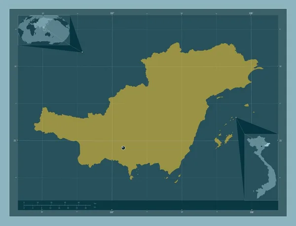 Куанг Нин Провинция Вьетнам Твердая Форма Цвета Вспомогательные Карты Расположения — стоковое фото