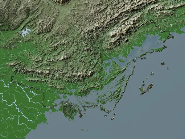 Quang Ninh Provincia Vietnam Harta Înălțimii Colorată Stil Wiki Lacuri — Fotografie, imagine de stoc