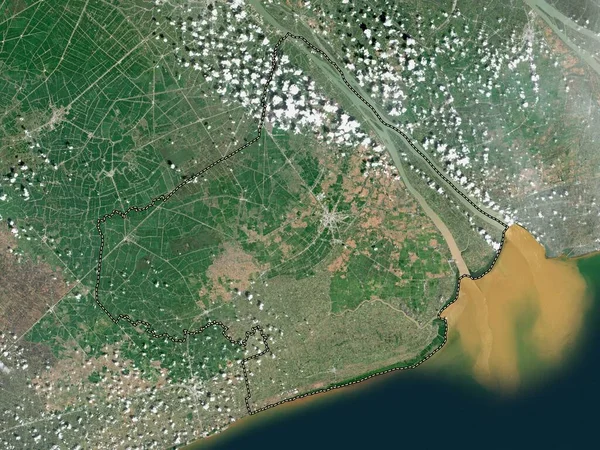 Soc Trang Provincie Vietnam Satellietkaart Met Lage Resolutie — Stockfoto