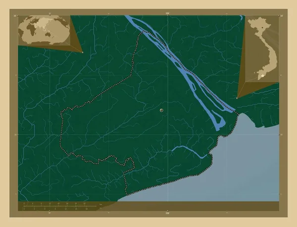 Сок Чанг Провинция Вьетнам Цветная Карта Высоты Озерами Реками Вспомогательные — стоковое фото