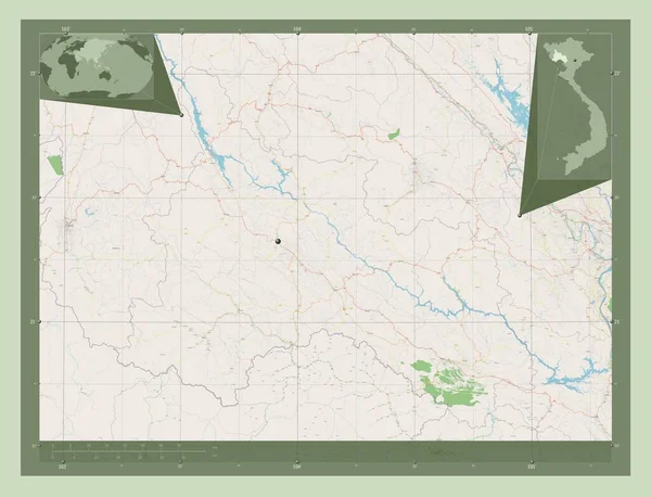 Сын Провинция Вьетнам Карта Улиц Вспомогательные Карты Расположения Углов — стоковое фото