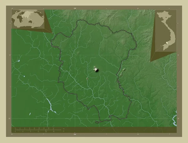 Τέι Νιν Επαρχία Του Βιετνάμ Υψόμετρο Χάρτη Χρωματισμένο Στυλ Wiki — Φωτογραφία Αρχείου