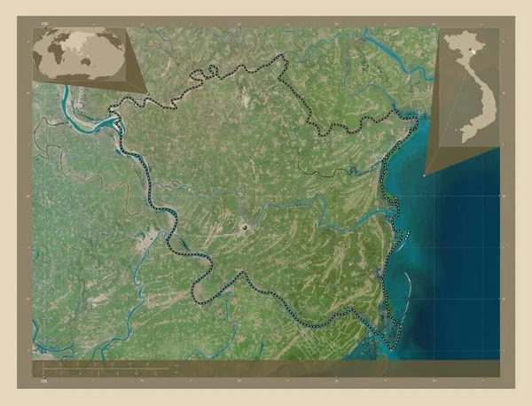 Тай Бінх Провінція Єтнам Супутникова Карта Високої Роздільної Здатності Розташування — стокове фото