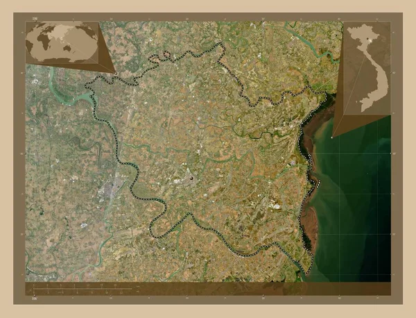 Ταϊλανδός Binh Επαρχία Του Βιετνάμ Δορυφορικός Χάρτης Χαμηλής Ανάλυσης Γωνιακοί — Φωτογραφία Αρχείου