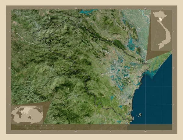 Тхань Хоа Провинция Вьетнам Спутниковая Карта Высокого Разрешения Вспомогательные Карты — стоковое фото