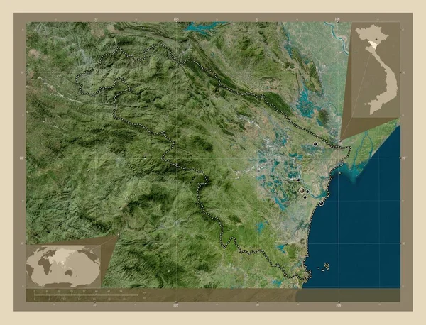 Тхань Хоа Провинция Вьетнам Спутниковая Карта Высокого Разрешения Места Расположения — стоковое фото