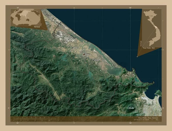 Тхуа Тхіен Провінція Єтнам Супутникова Карта Низькою Роздільною Здатністю Місця — стокове фото