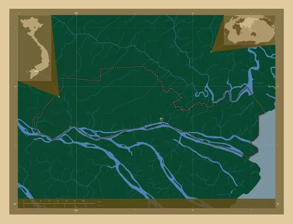 Тянь Гян Провинция Вьетнам Цветная Карта Высоты Озерами Реками Вспомогательные — стоковое фото